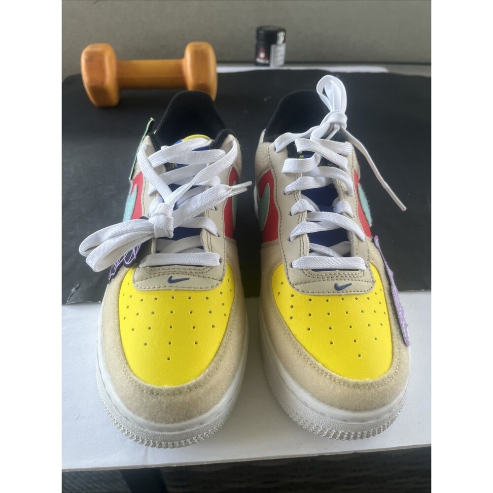 Nike Air Force 1 Youth Size 5.5Y Detachable Patches FN7818-100 Sneakers (339)